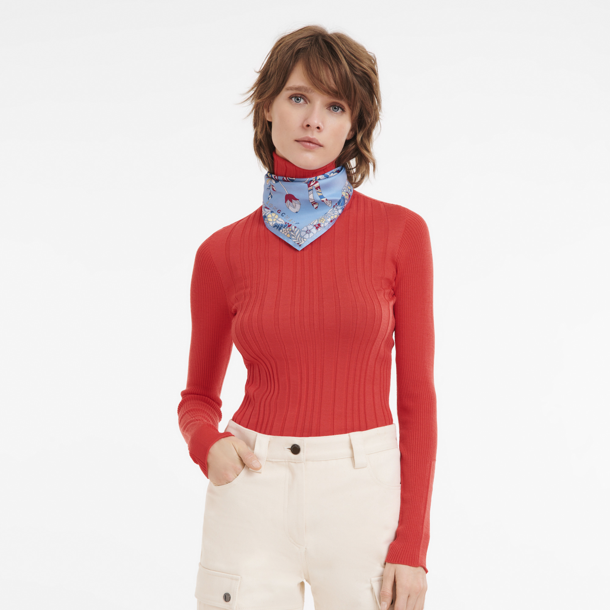 Forêt Longchamp Silk scarf 50 Sky Blue - Silk - 2