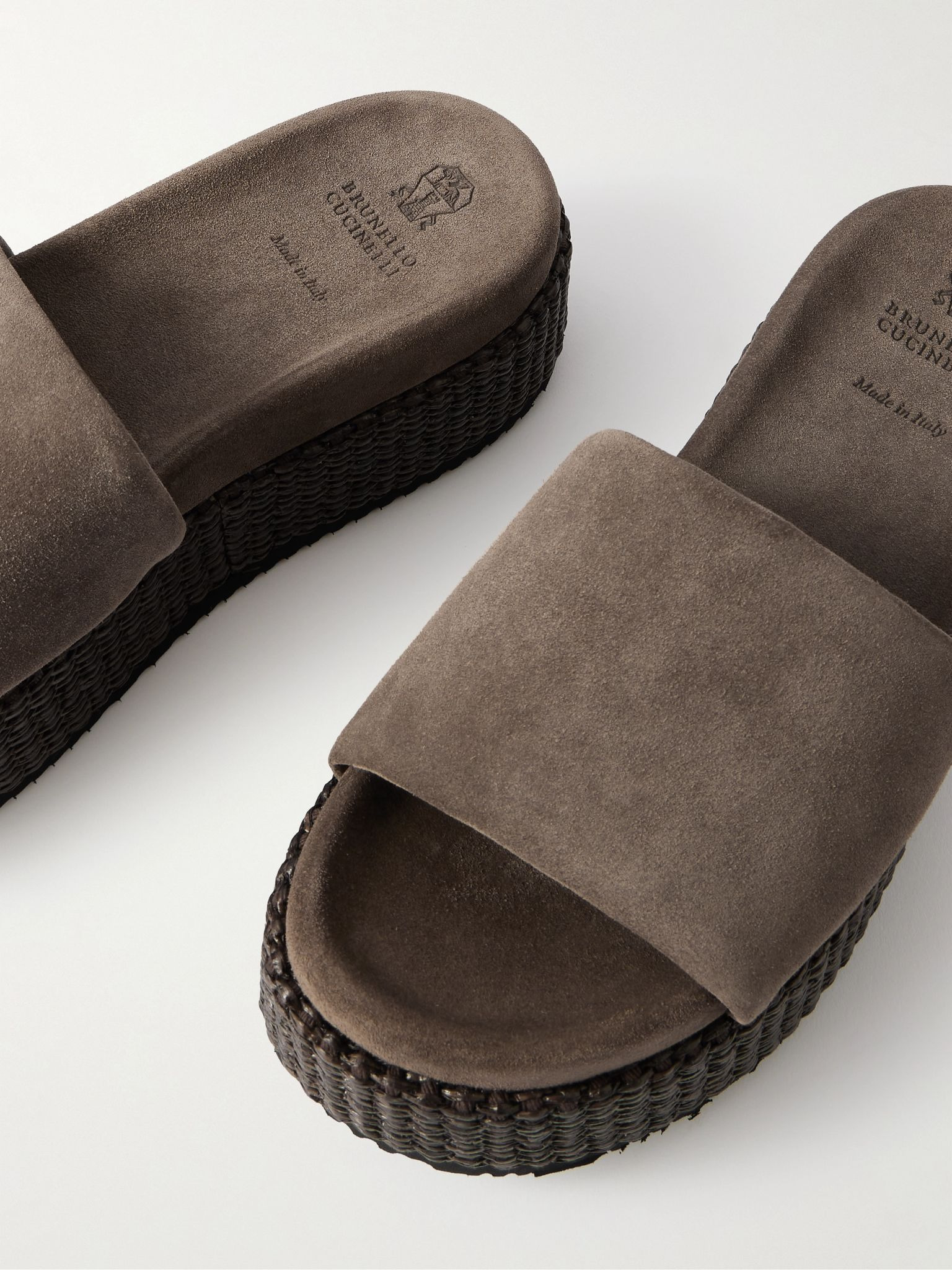 Suede platform espadrilles Dark brown - 4