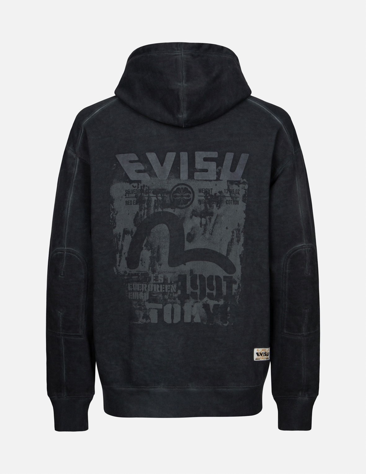 SEAGULL AND LOGO PRINT RELAX FIT HOODIE - 2