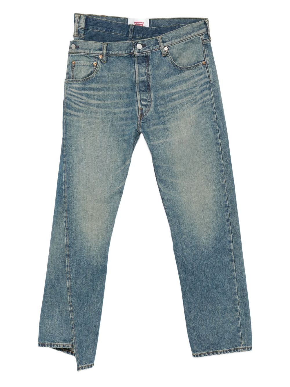 asymmetric-hem jeans - 1