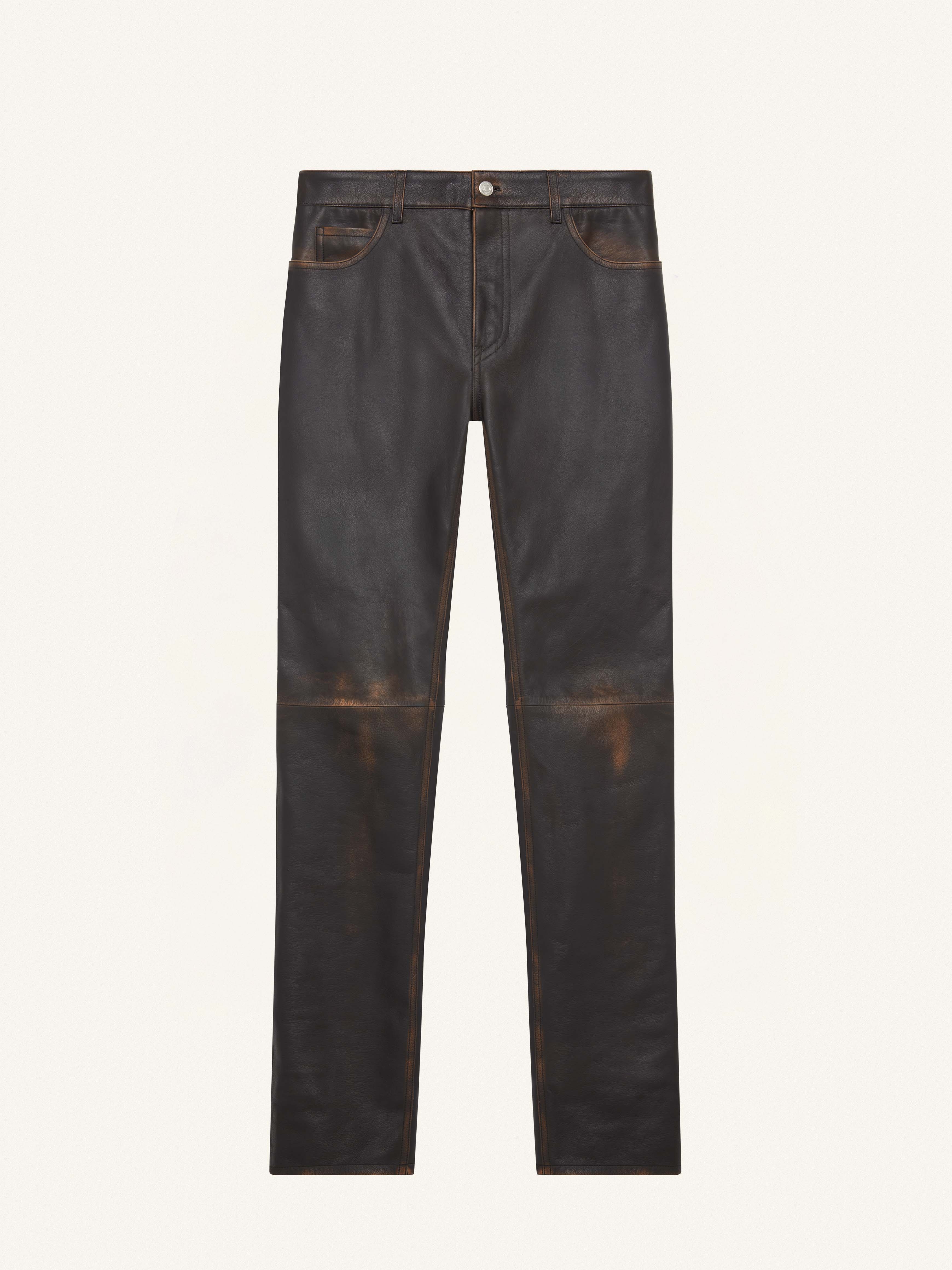 USED LEATHER 5-POCKET PANTS - 1