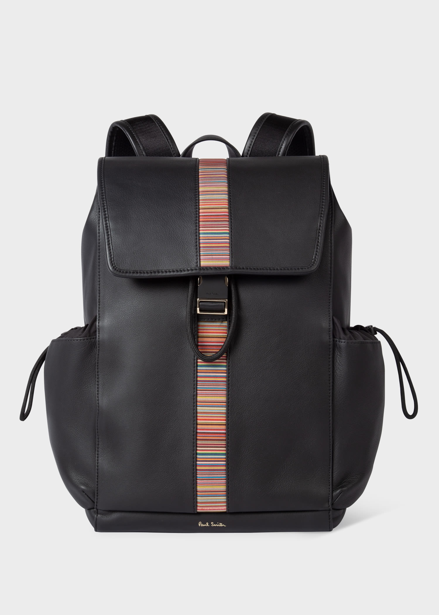 Paul Smith Leather Signature Stripe Flap Backpack REVERSIBLE