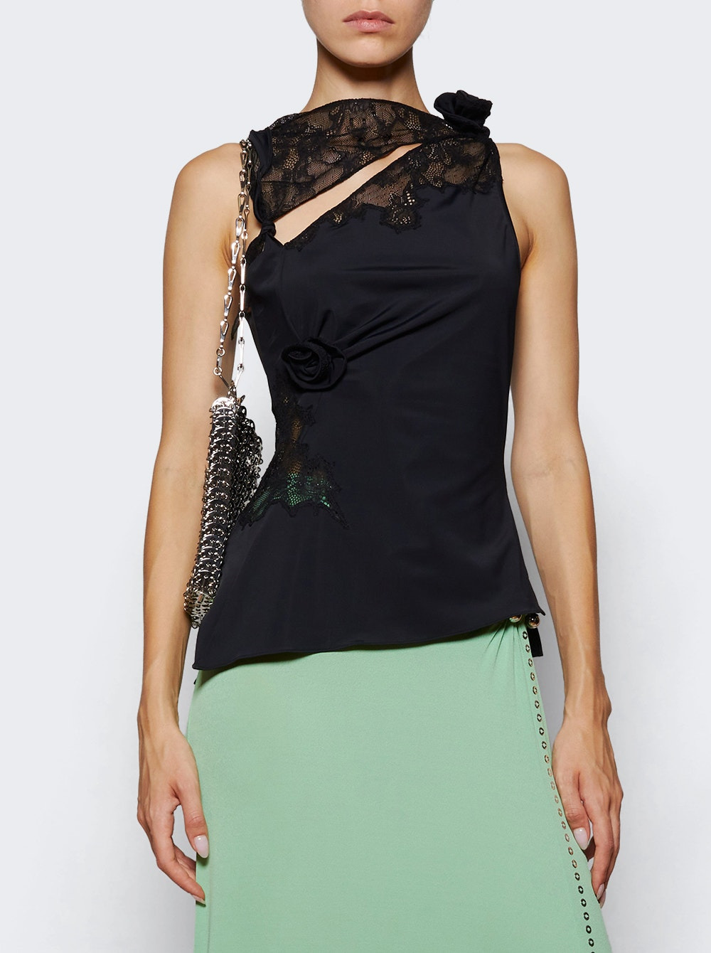 Lace Flower Top Black - 2