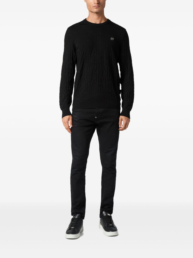 PHILIPP PLEIN logo-patch sweatshirt outlook