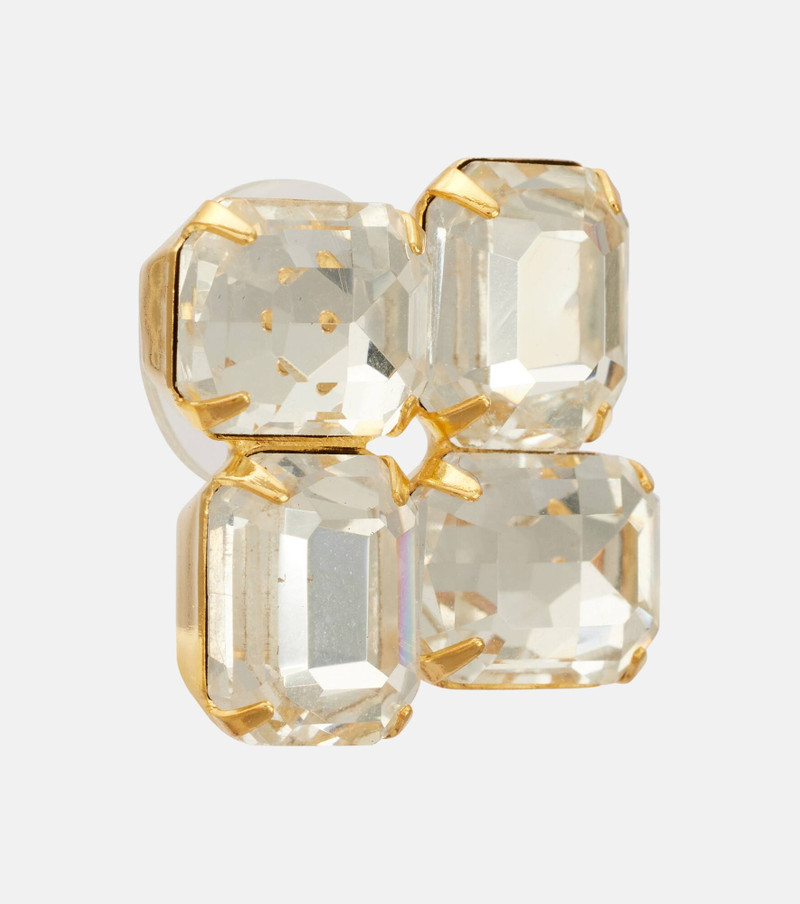 Jennifer Behr Piccolo crystal-embellished gold-plated earrings outlook