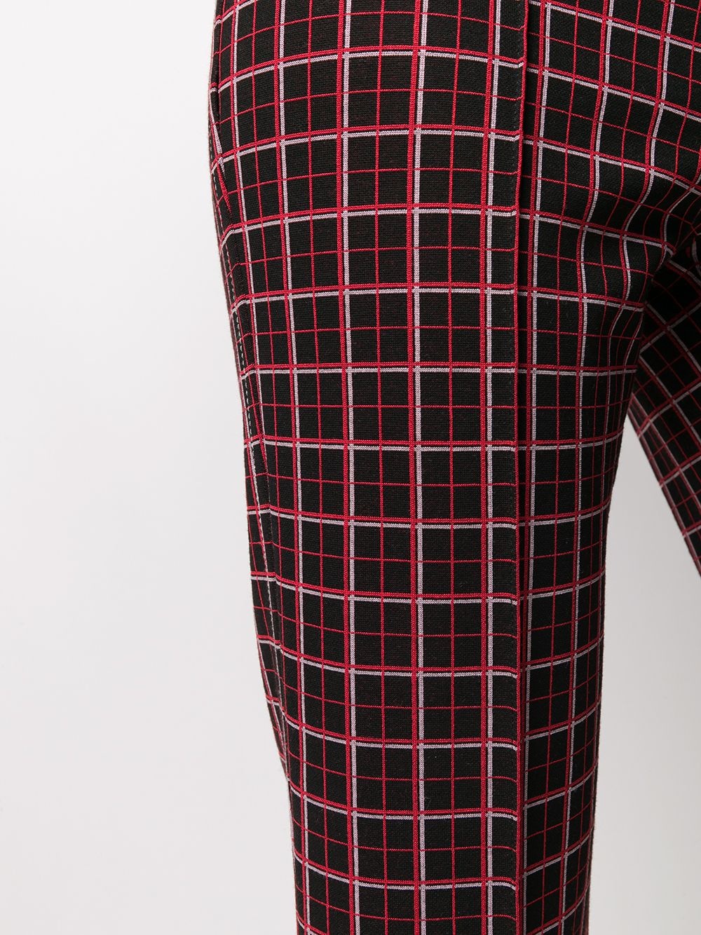 checked cropped trousers - 5