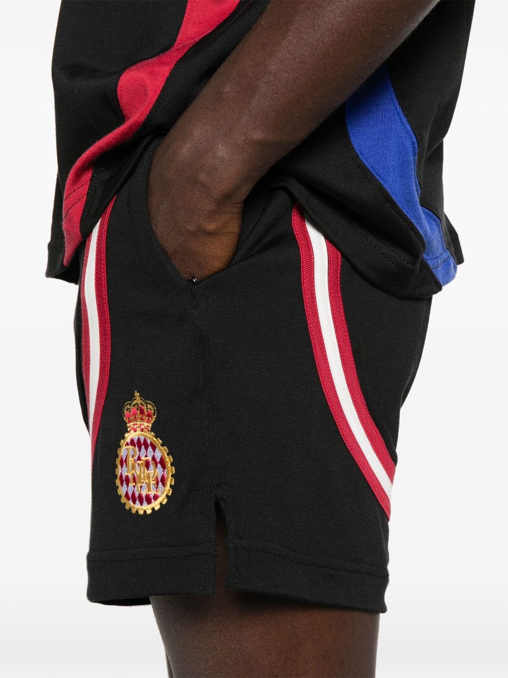 cotton-blend track shorts - 5