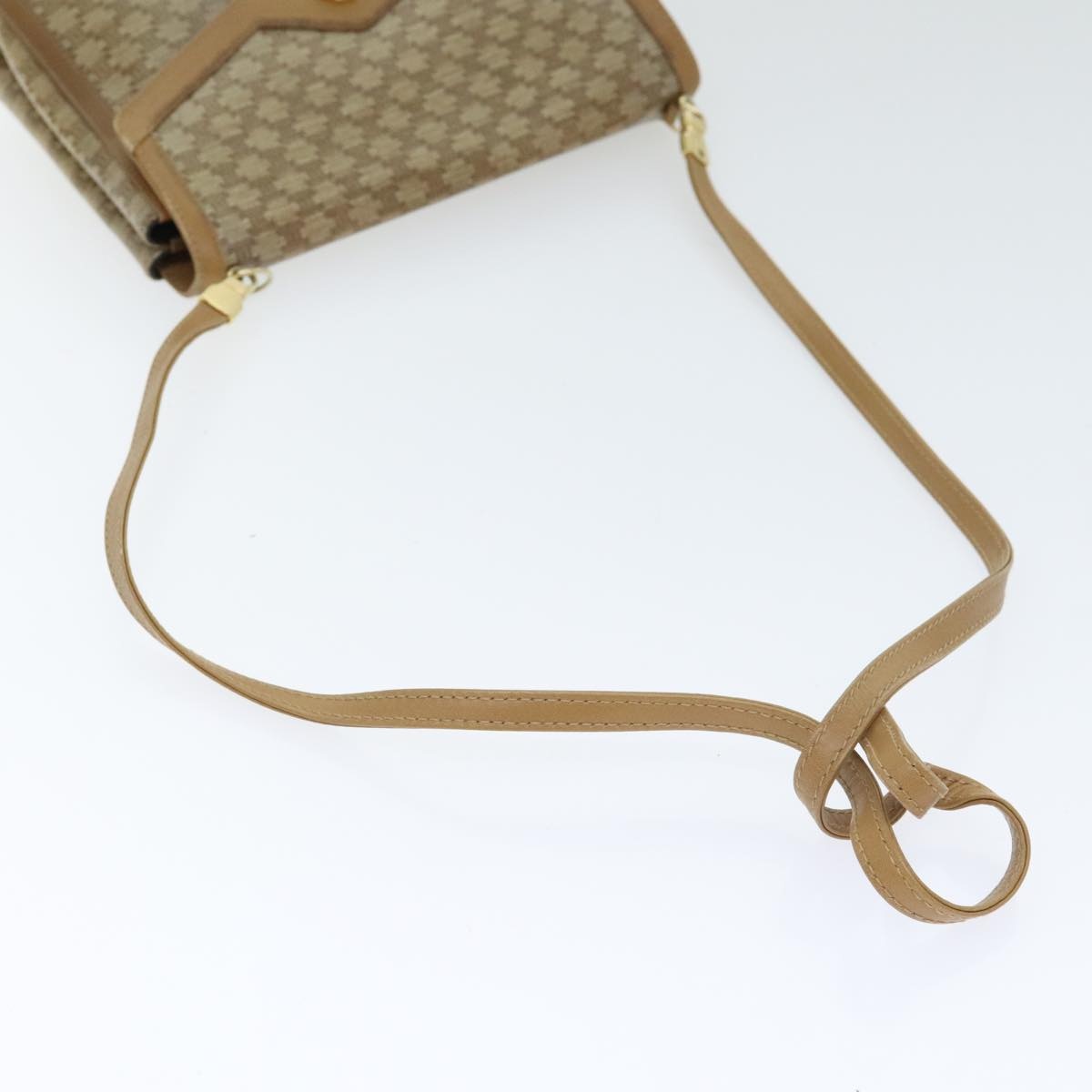 CELINE Macadam Canvas Shoulder Bag Beige Gold - 7
