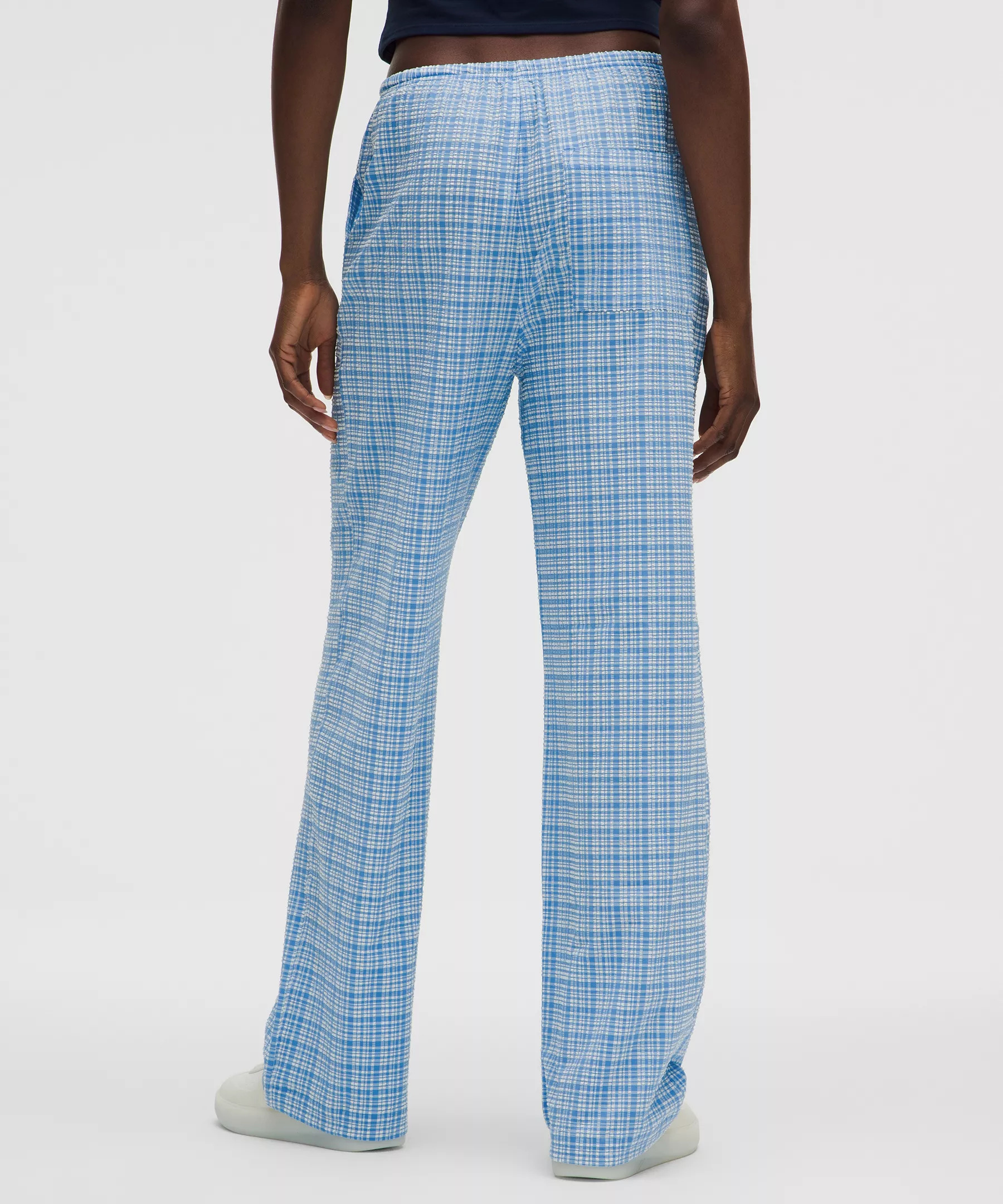 Seersucker Check Mid-Rise Pull-On Pant - 3