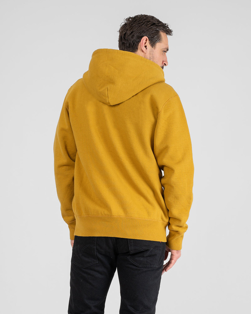 IHSW-81L-MUS-NP 14OZ ULTRA HEAVYWEIGHT LOOPWHEEL COTTON ZIPPERED HOODIE - MUSTARD 3