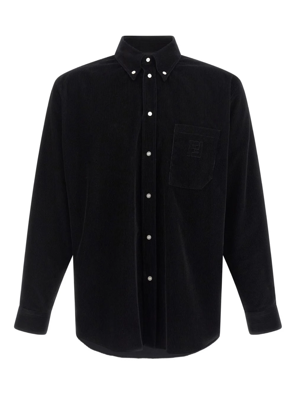 button-down embroidered corduroy shirt - 1