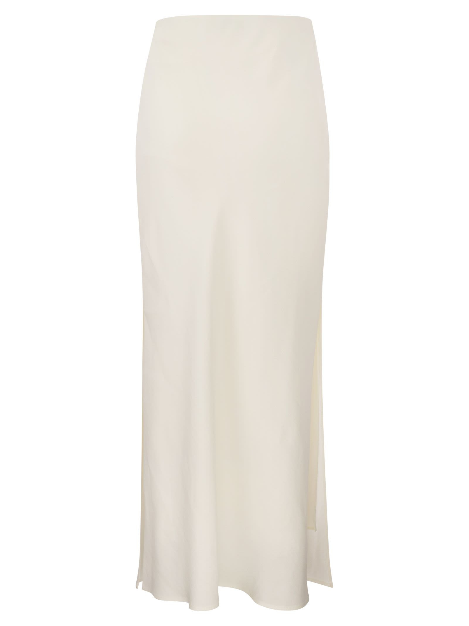 Brunello Cucinelli Women Viscose And Linen Long Pencil Skirt - 2