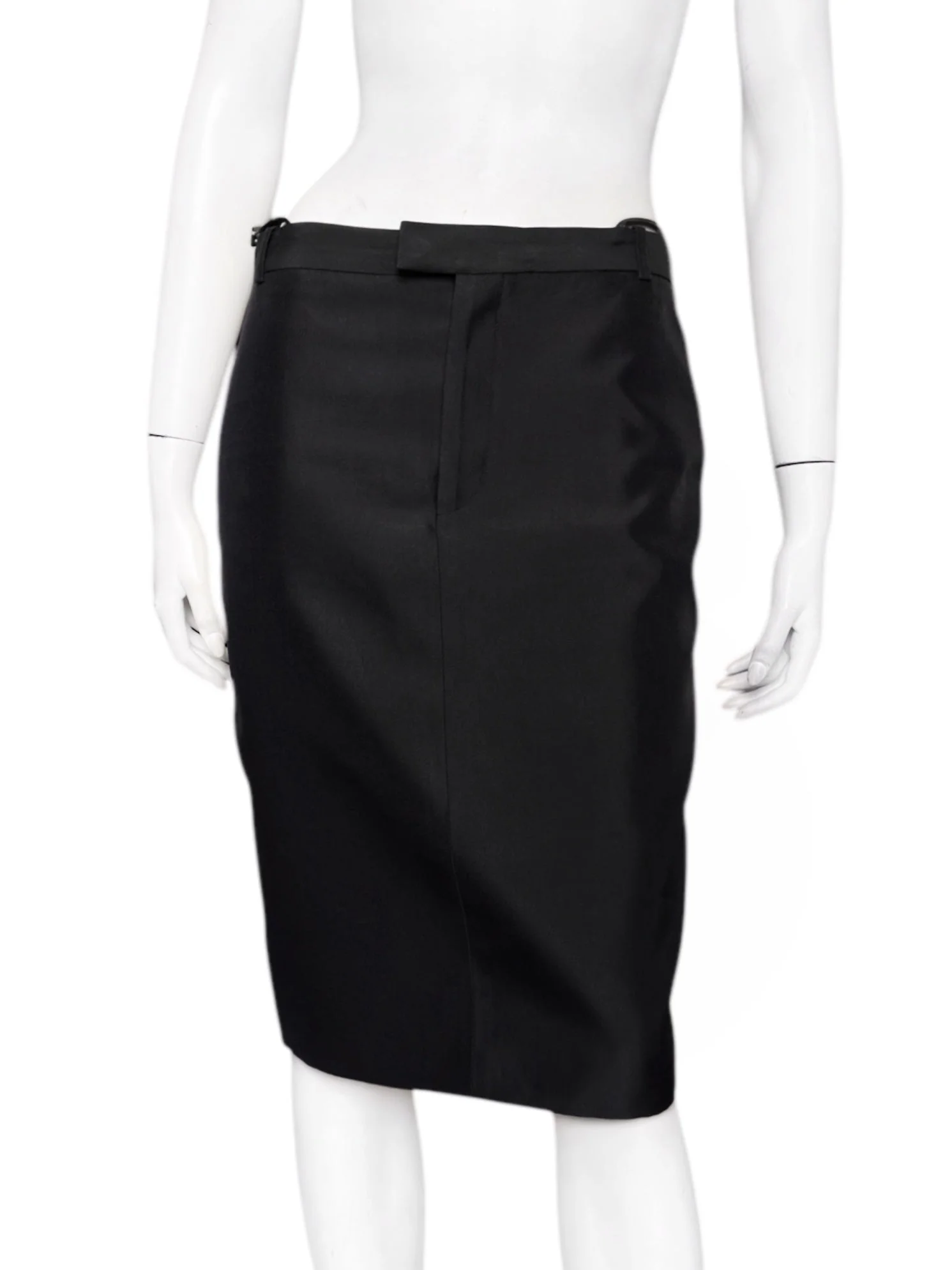 Gucci Spring 1998 Tom Ford Look #38 Swarovski G-String Leather Strap Black Pencil Skirt 42 - 1