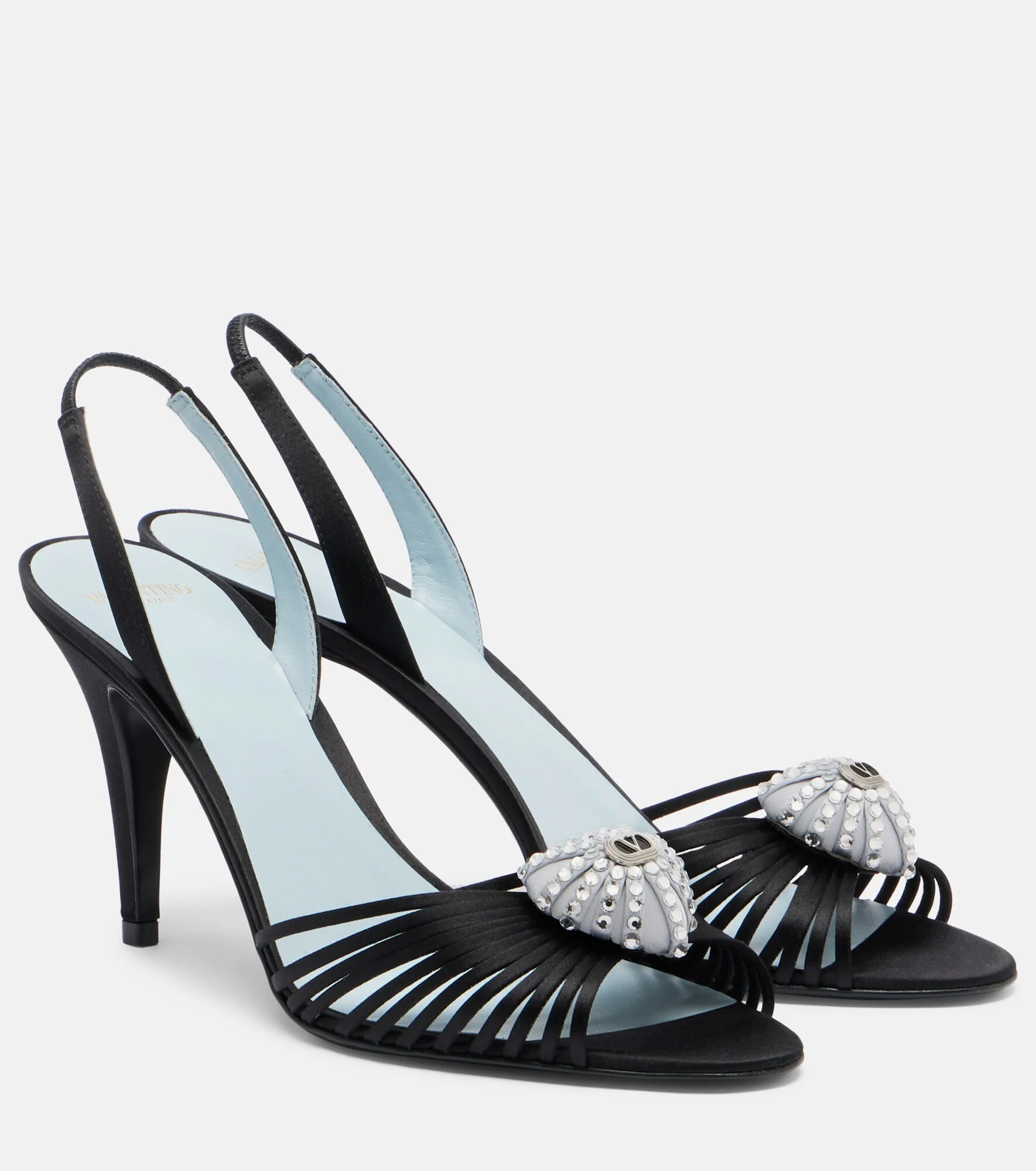 Cœur Royal satin slingback sandals - 1