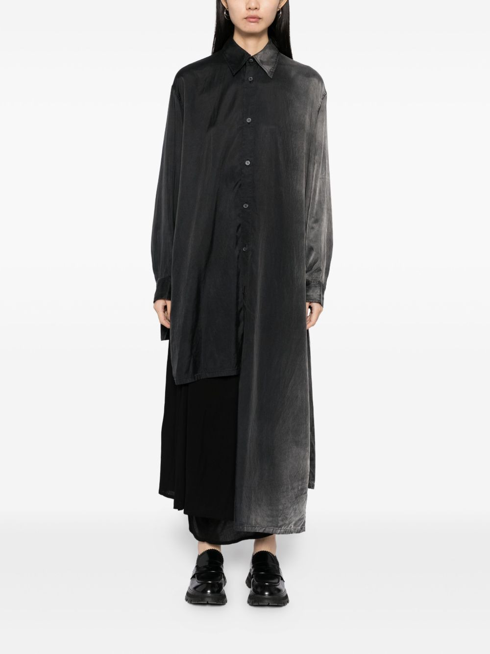 asymmetric-hem shirt - 2