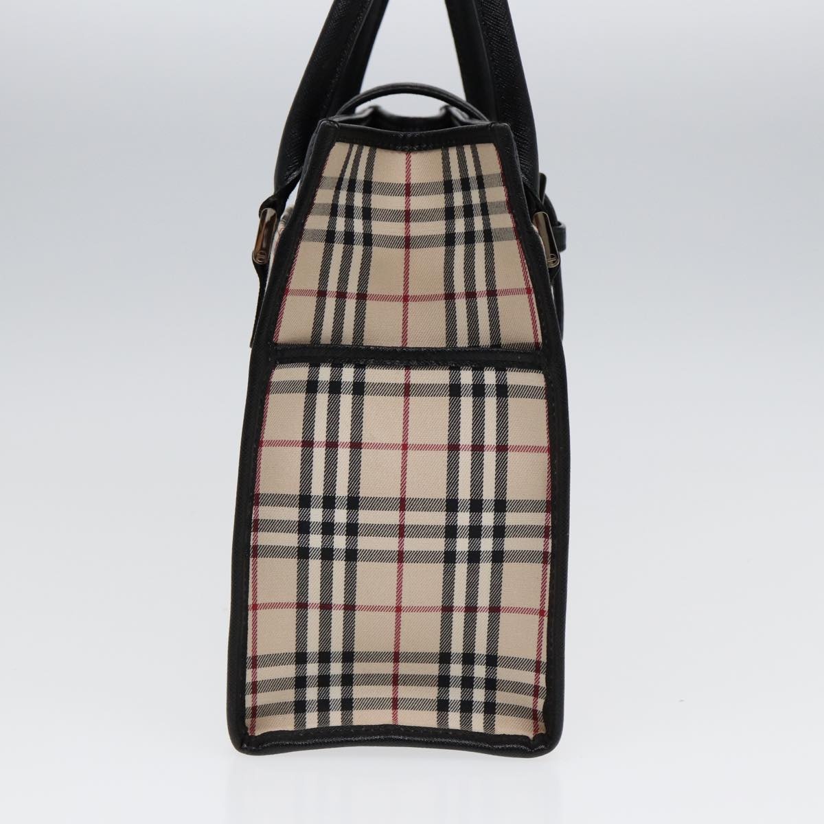 Burberry Nova Check Hand Bag Canvas Beige Black - 3
