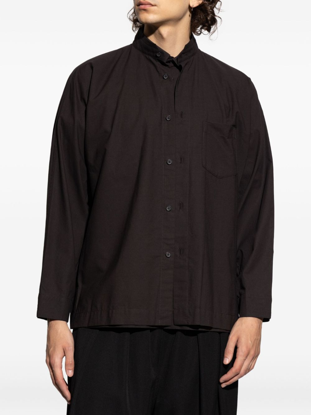 mandarin-collar pocket shirt - 3