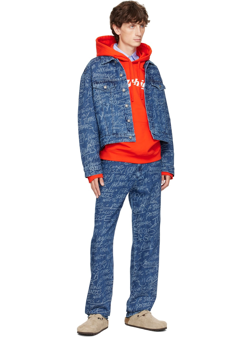 Navy KS Graffiti Straight Leg Jeans - 4