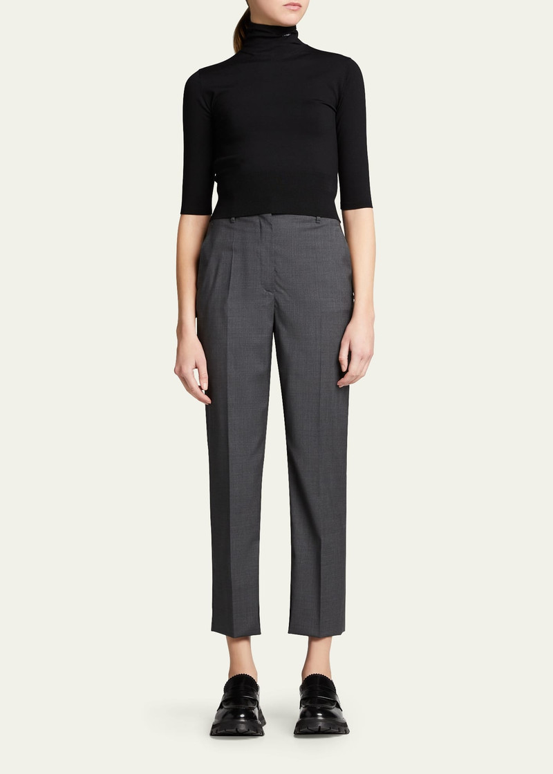 Prada Cropped Wool Trousers outlook