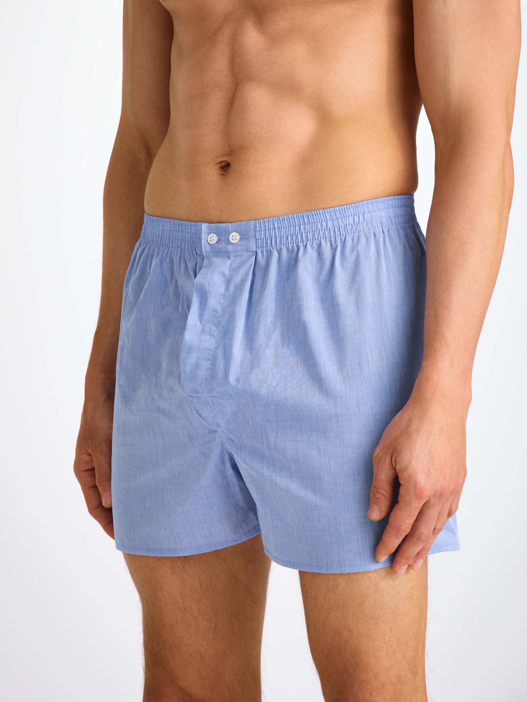 Men's Classic Fit Boxers Amalfi Cotton Batiste Blue - 5