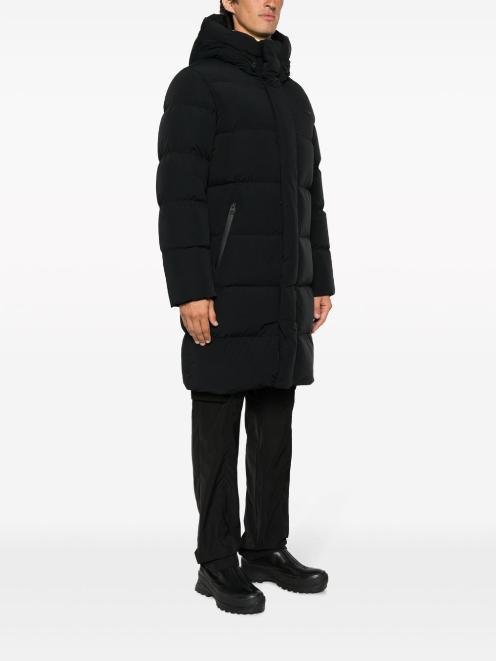logo-embossed padded coat - 3