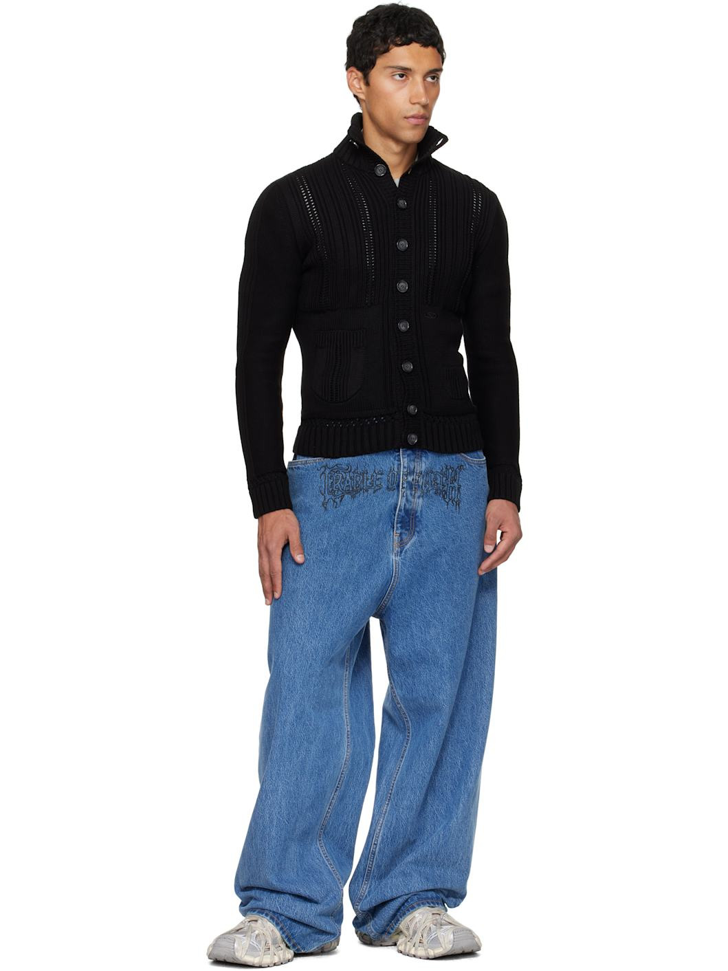 Black Cargo Cardigan - 4