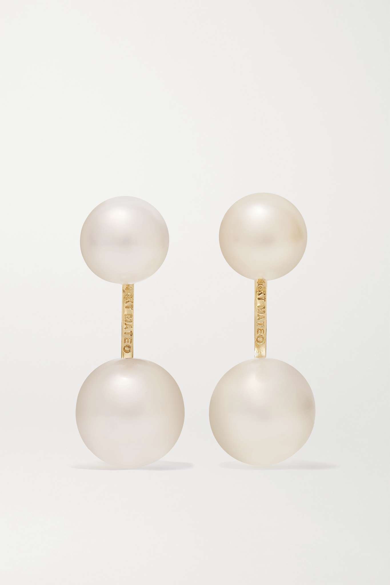 14-karat gold pearl earrings - 1