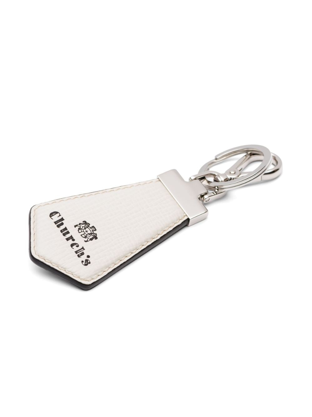 St James logo-debossed leather keyring - 2