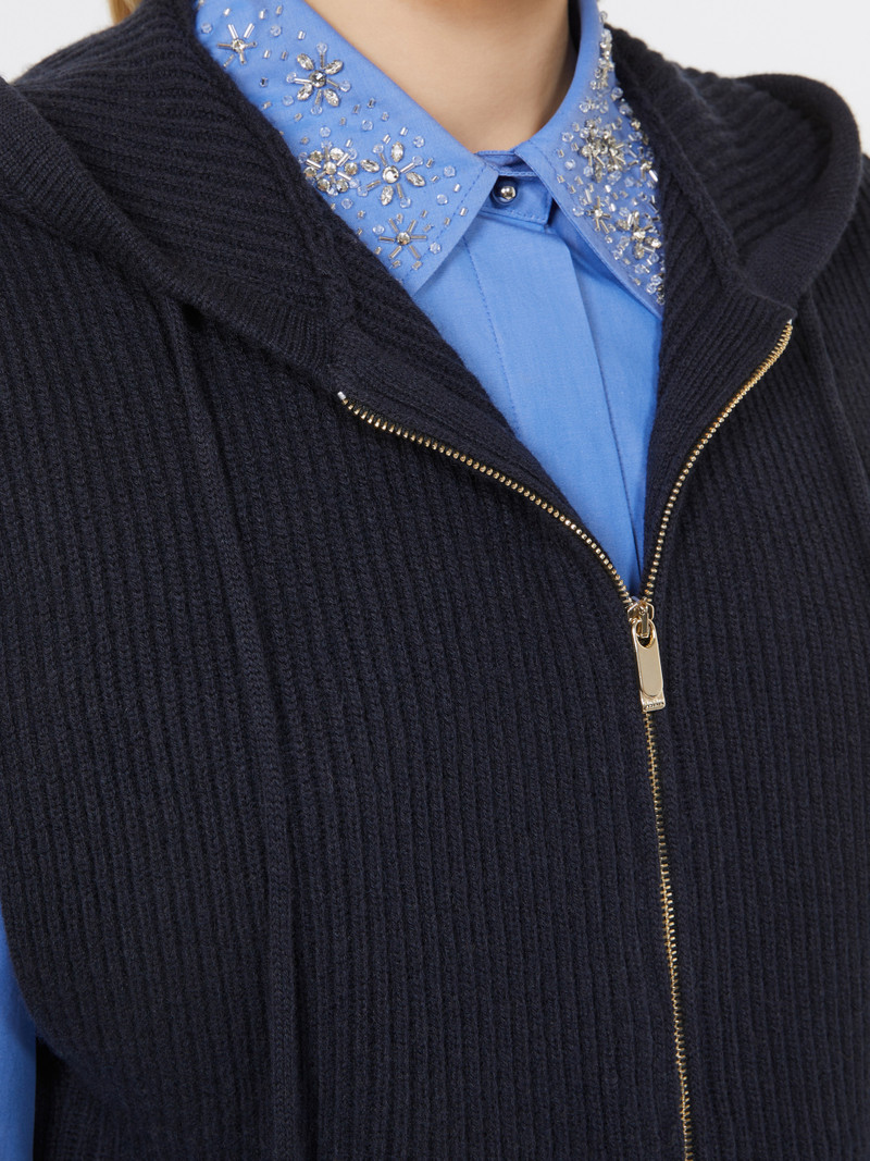 MESCAL Wool and cashmere hooded gilet 5