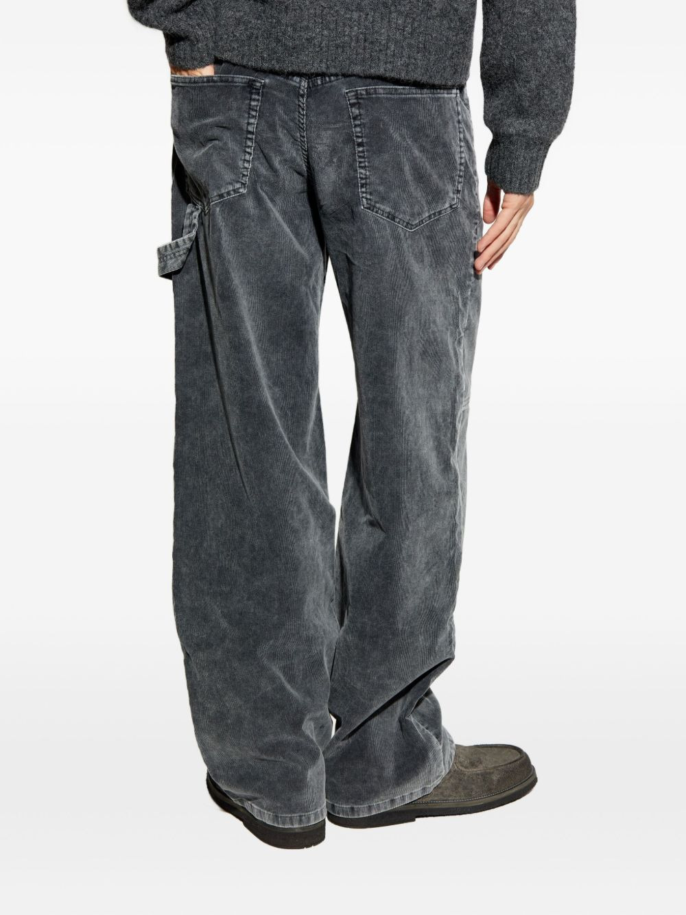 corduroy panelled trousers - 4