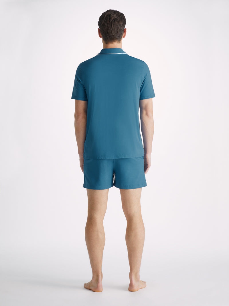 Men's Short Pajamas Basel Micro Modal Stretch Ocean - 4