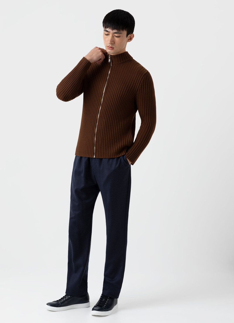 Sunspel Merino Rib Zip Cardigan outlook