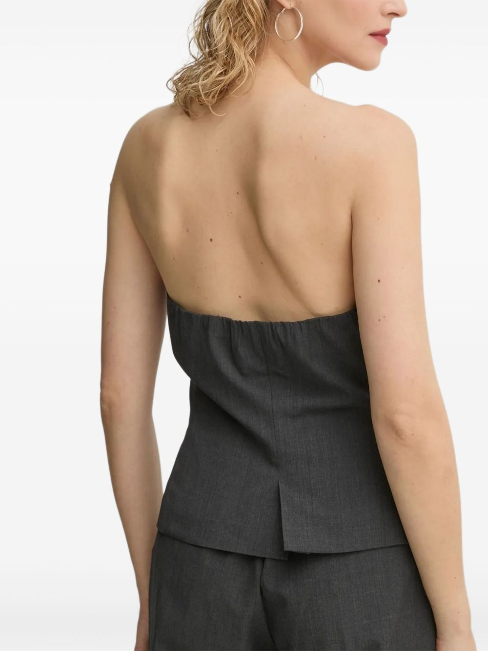 Saellen button-front strapless top - 2