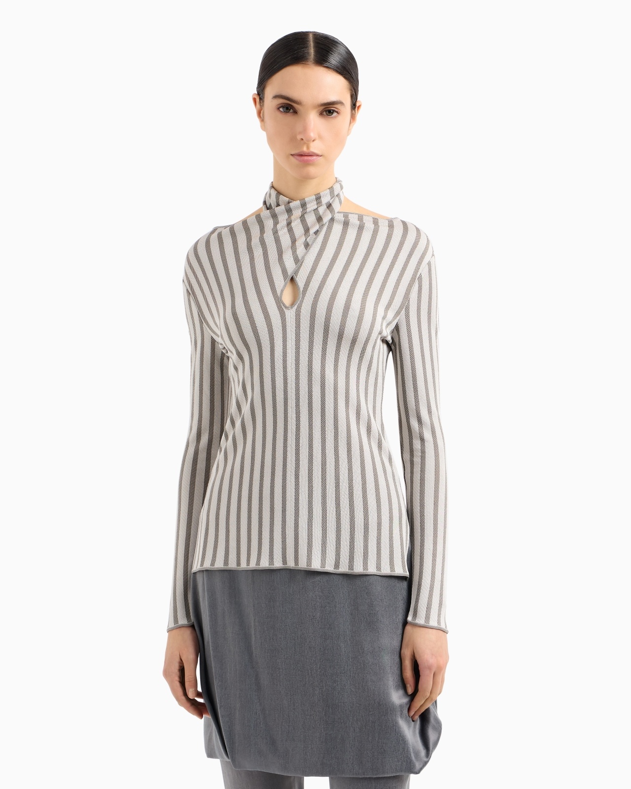 VISCOSE JUMPER WITH JACQUARD STRIPES - 4
