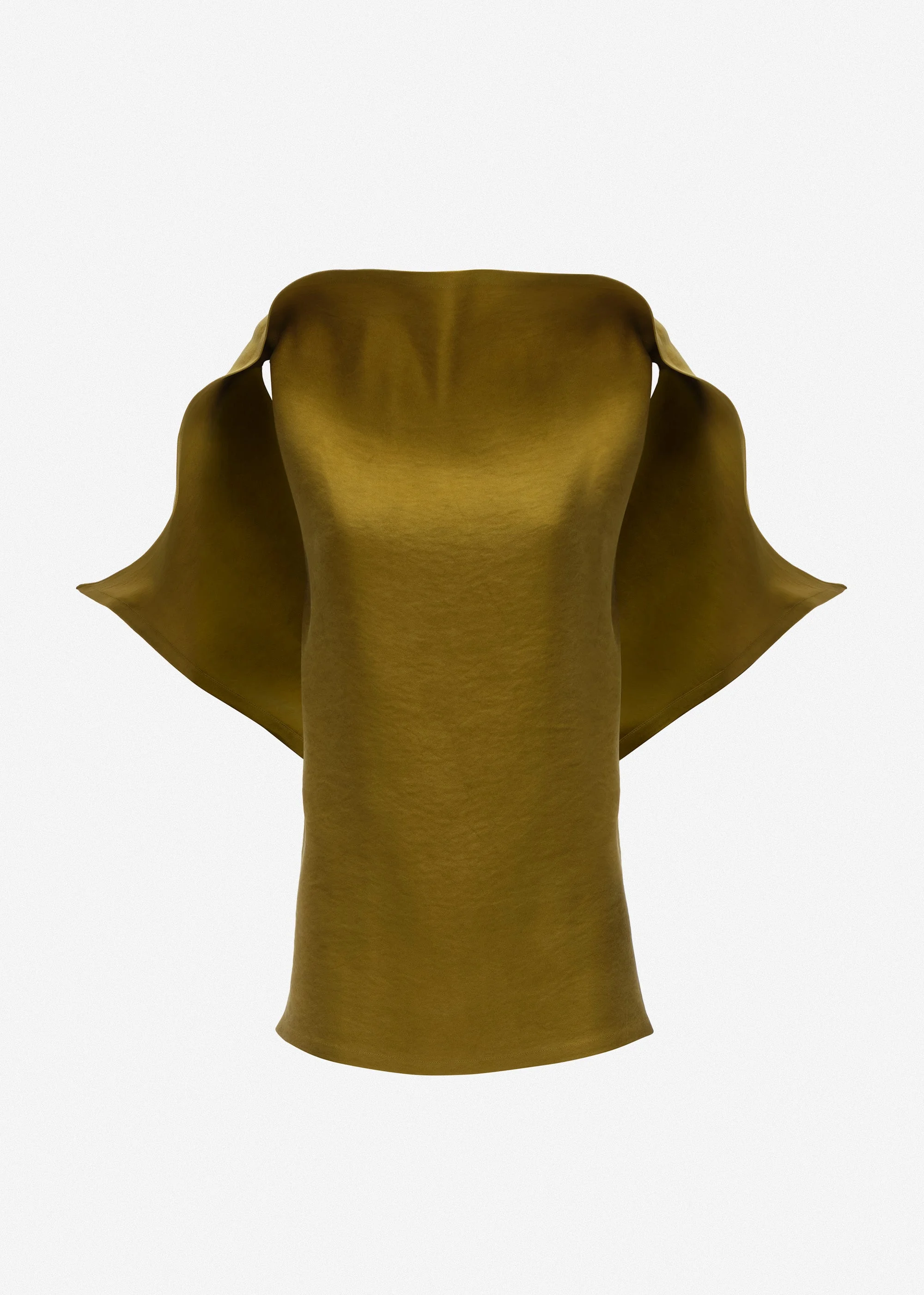 Longline silk draped blouse in green - 1