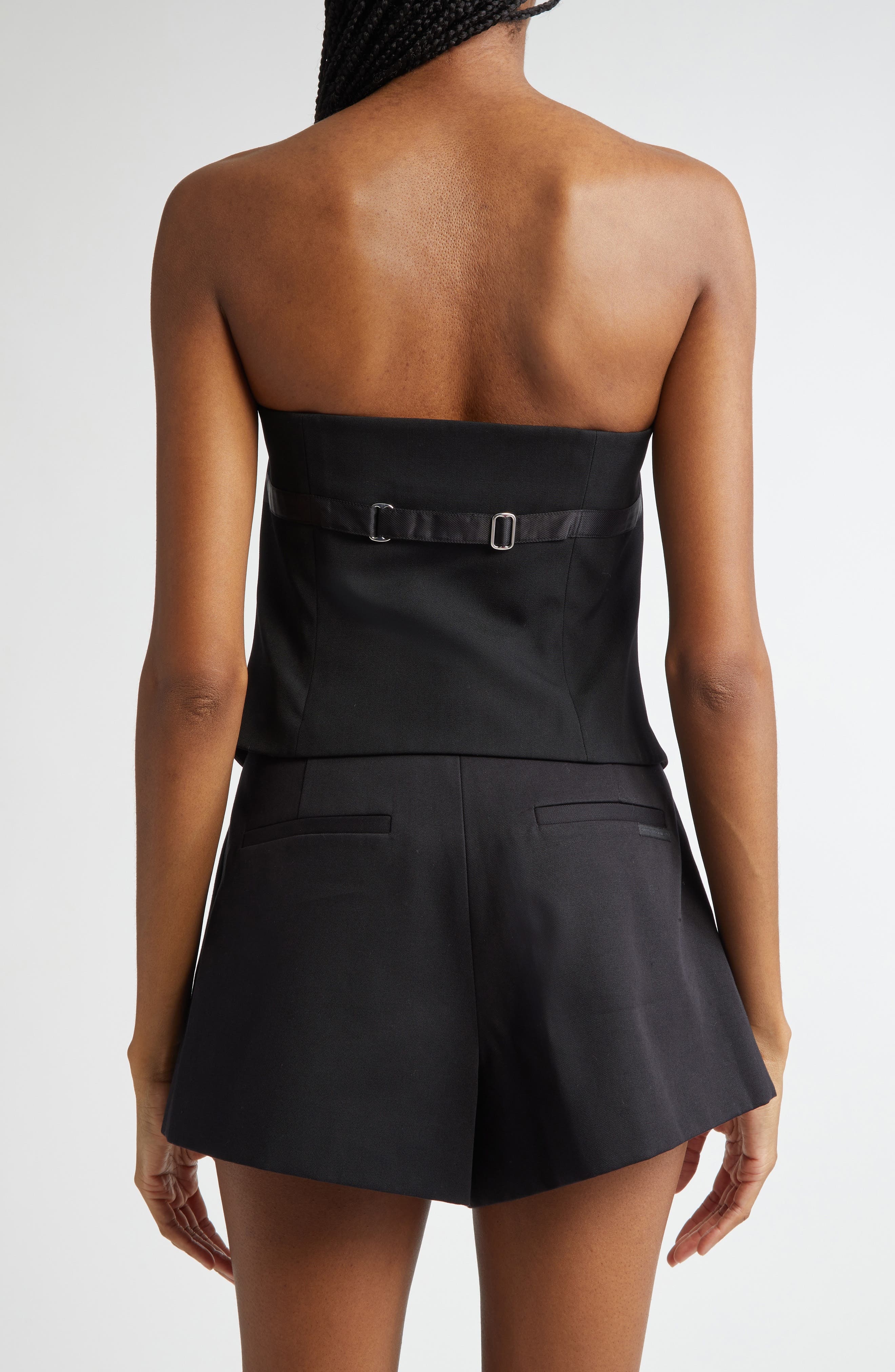 Alexander Wang Deconstructed Strapless Wool Vest in Black at Nordstrom - 3