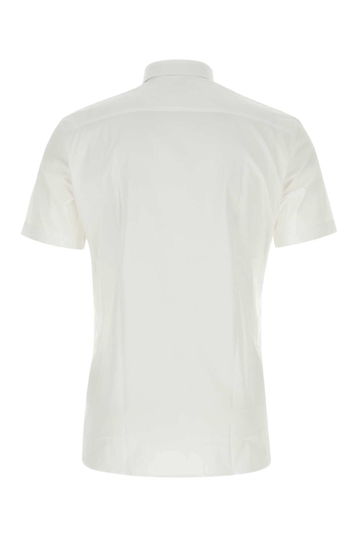 Burberry Men White Stretch Poplin Shirt - 2