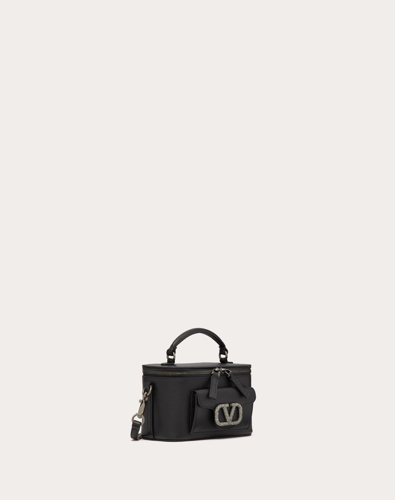 MINI VALENTINO GARAVANI LOCÒ CALFSKIN HANDBAG WITH JEWEL LOGO 3
