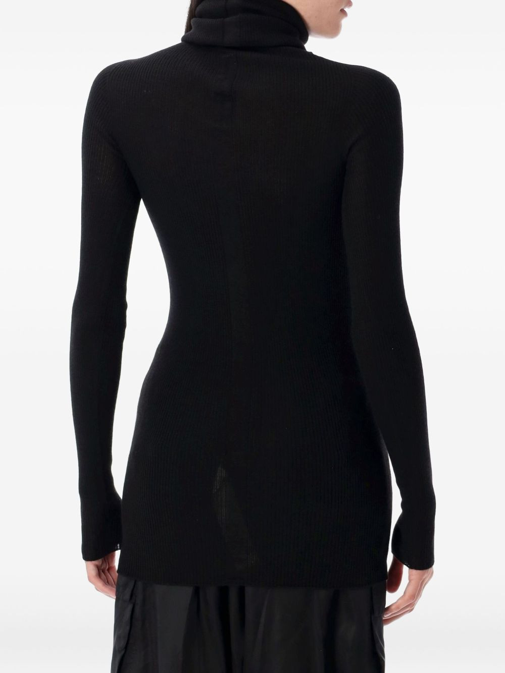 ribbed turtleneck top - 2
