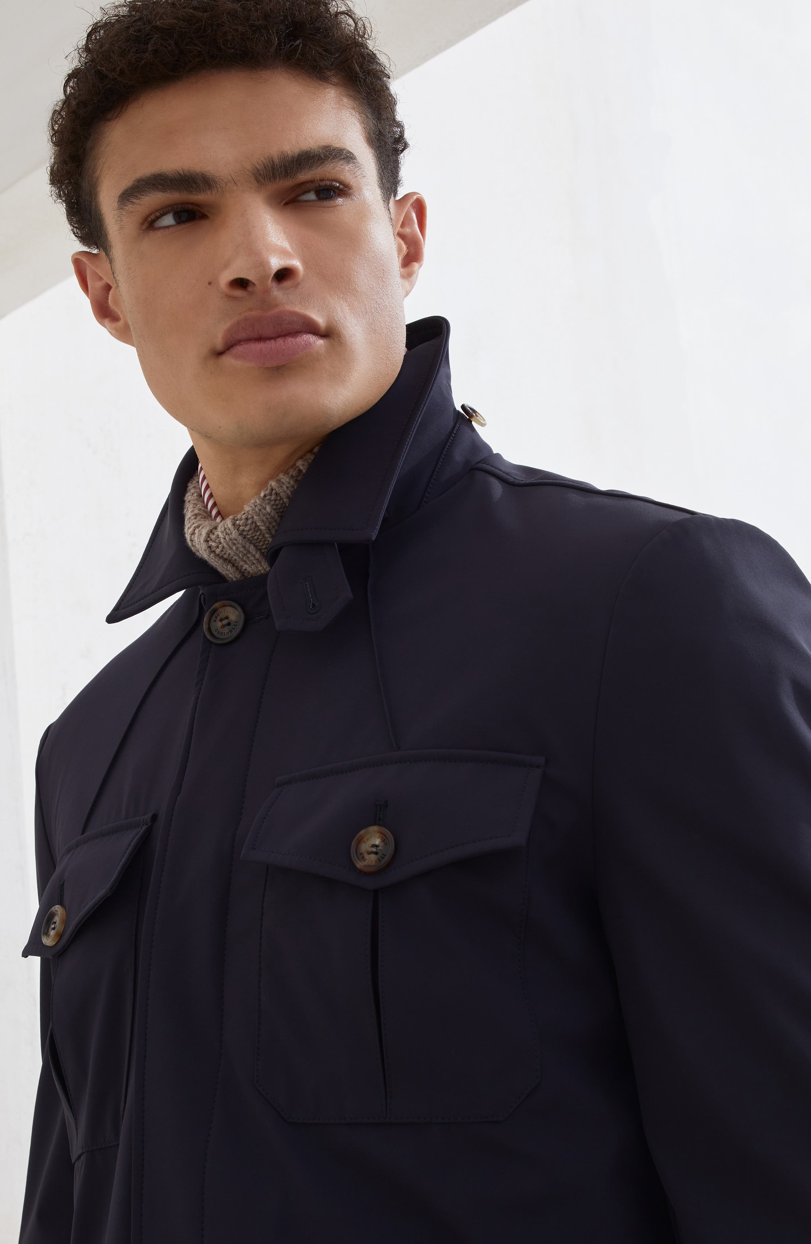 Brunello Cucinelli Redingote in Navy Blue at Nordstrom - 4