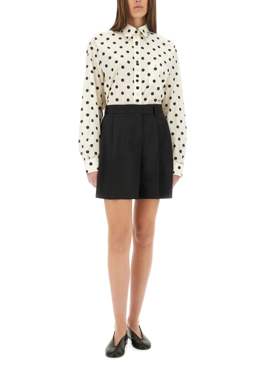 Moschino Women Asymmetrical Wool Shorts - 2