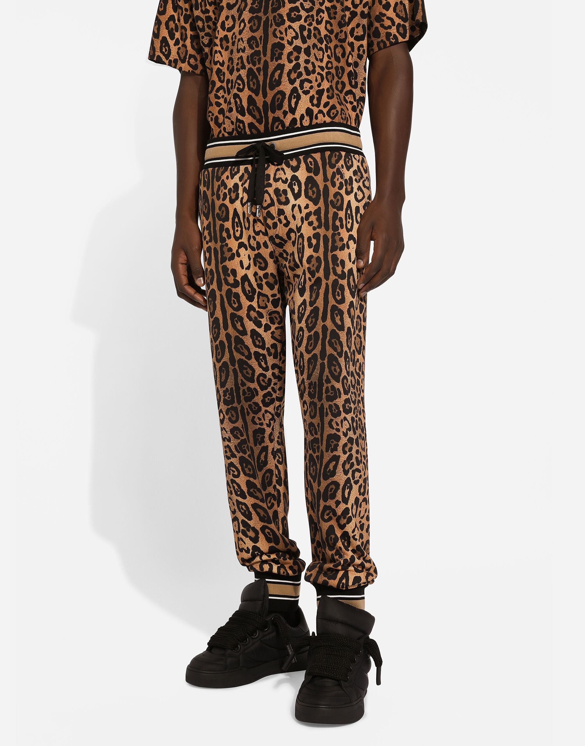 Jogging pants with leopard-print Crespo and tag - 4