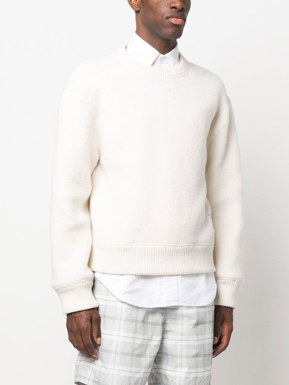 logo-patch crew neck jumper - 3