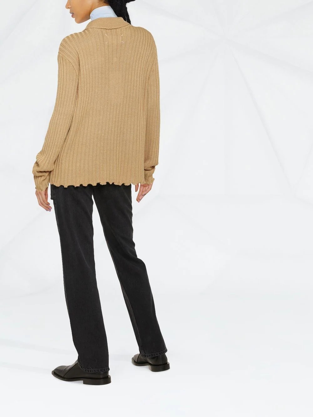 ribbed high neck jumper - 4