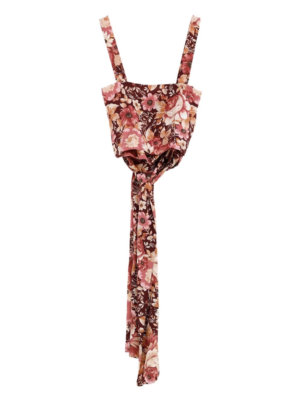 floral-print cropped top - 2
