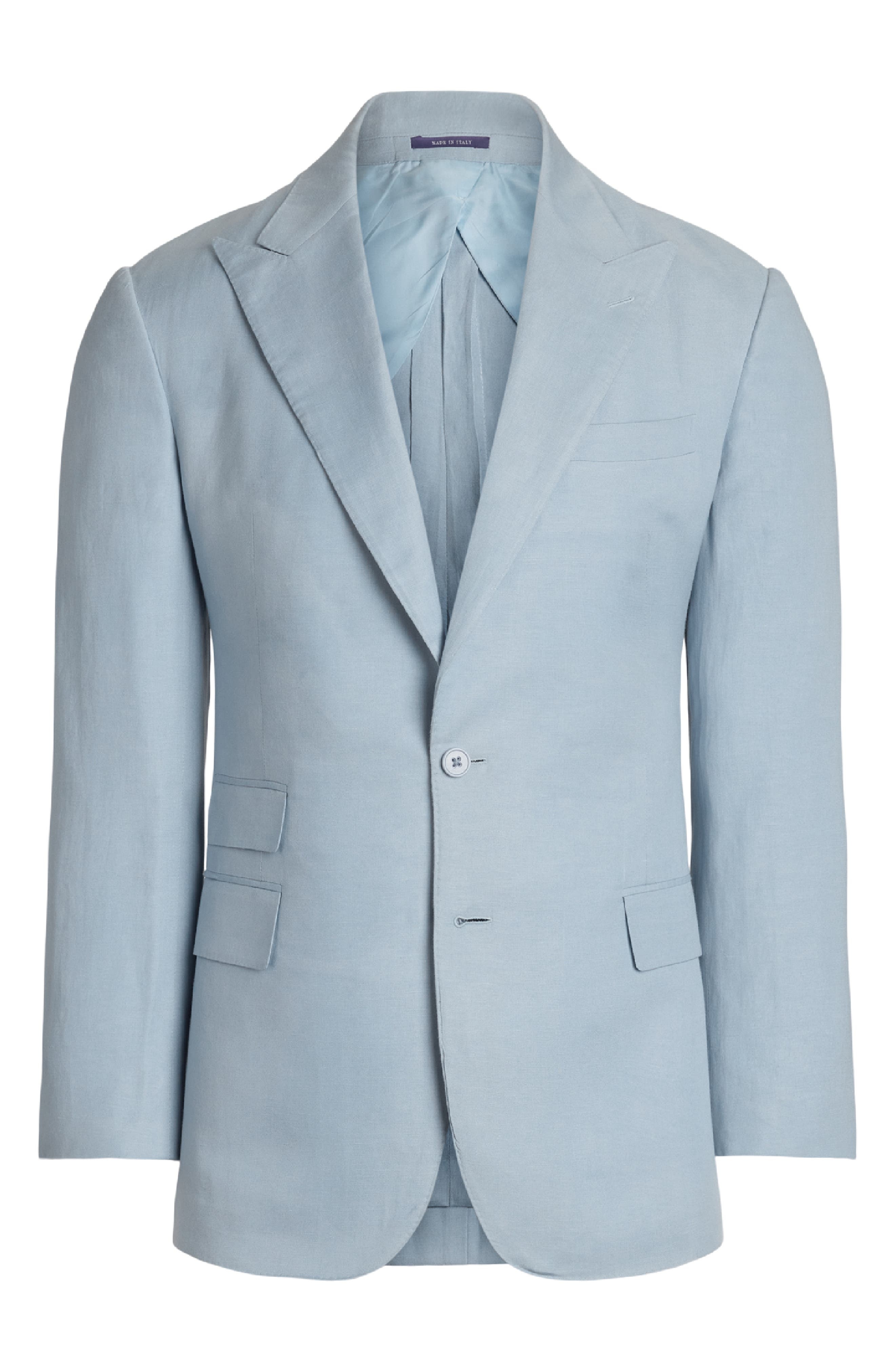 Ralph Lauren Purple Label Single Breasted Silk & Linen Canvas Sport Coat in Chambray Blue at Nordstr - 5