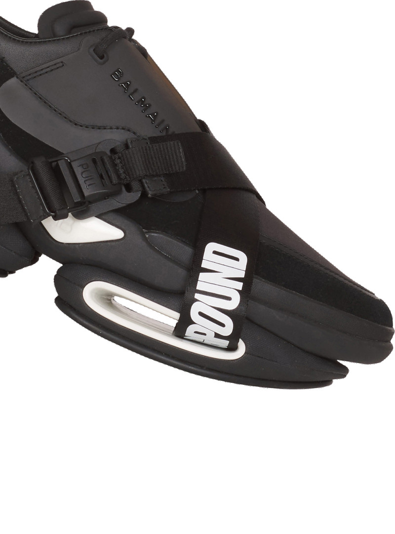 Balmain x Dogpound -Leather and knit B-Bold low-top sneakers with straps 7