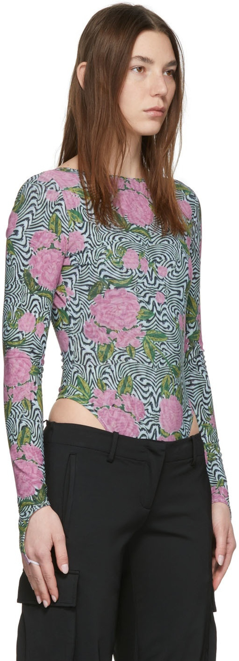 MAISIE WILEN SSENSE Exclusive Multicolor Printed Bodysuit outlook