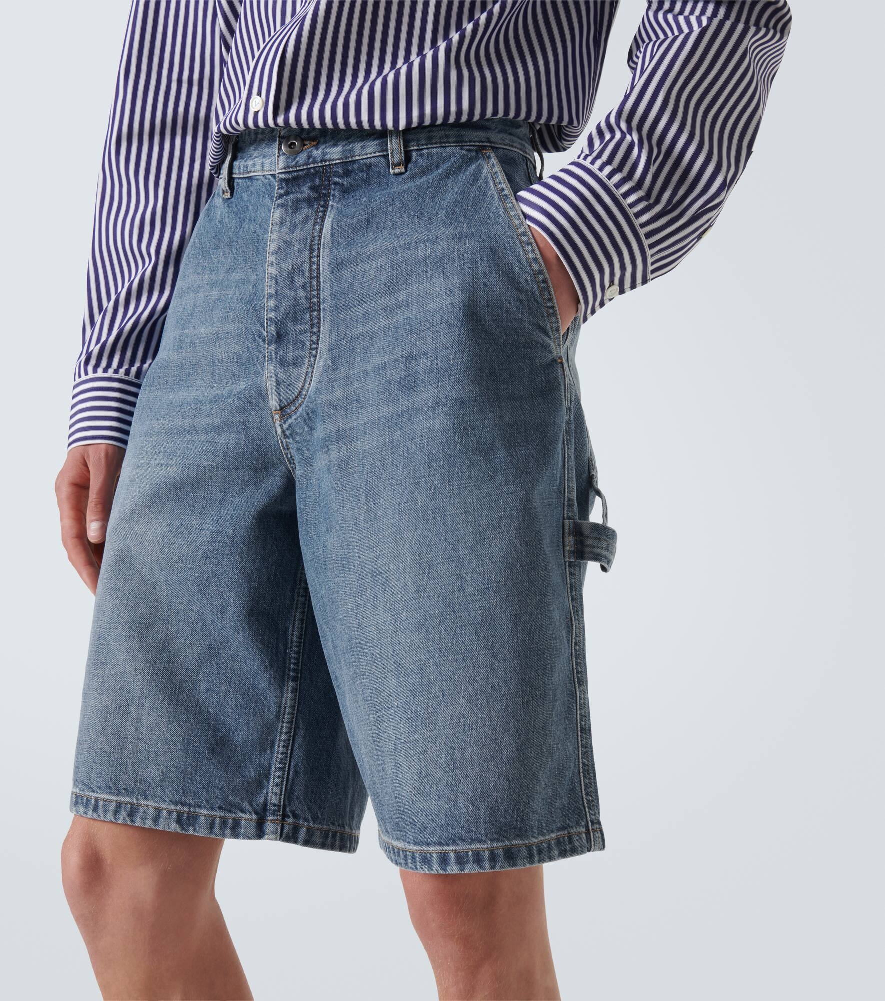 Mid-rise denim shorts - 5