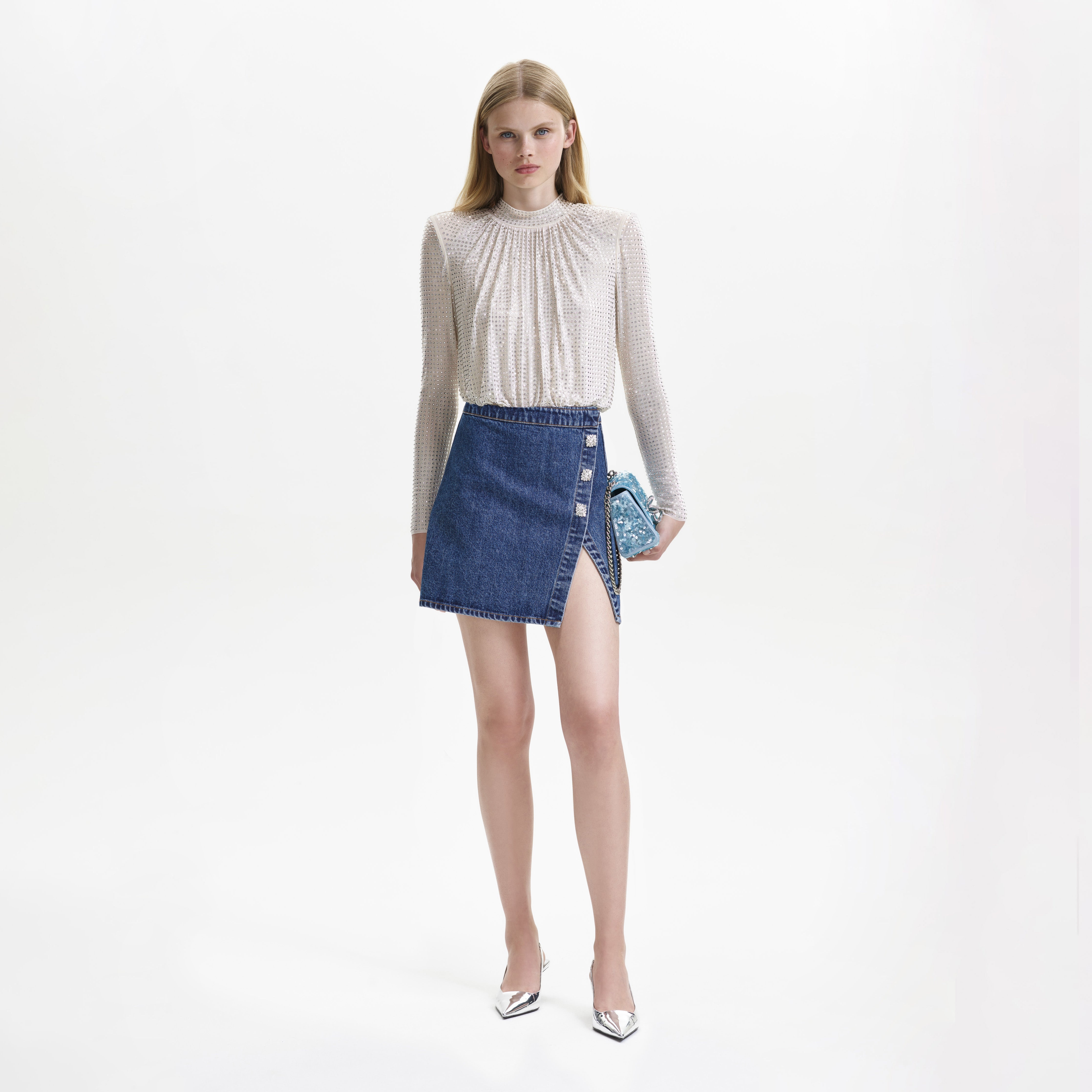 Tal Mid Length Box Pleated Skirt